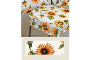 Confezioni Giuliana 4 COPRISEDIA con Fascia Elastica Girasoli Quadrato Sedia Cucina PROVENZALE (Bianco)