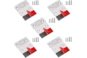 NIHEXO Ultra-Thin Invisible Magnetic Door Stoppers, Stainless Steel Adhesive Drawer Magnets Door Catch, Punch-Free Magnetic Door Closer, Magnetic Door Stop for Cabinet Cupboard