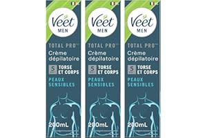 Veet Men – Crème Dépilatoire Homme Peaux Sensibles – 150ml - Lot de 3