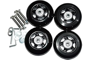 BADASS SHARKS Roue de rechange en caoutchouc et métal pour valise rigide avec roulement à billes ABEC-608zz