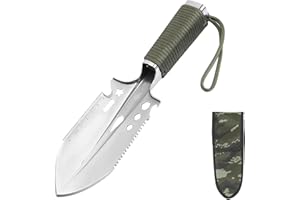 Nutmanel Pelle de Camping, Pelle 8 en 1, Pelle de Survie Multifonction, Mini Portable Pelle de Militaire Pelle Tactique, Antirouille, pour Couper Branches, Camping, Survie, Randonnée et Jardinage
