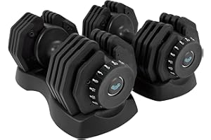 BRAINGAIN Adjustable Dumbbells Set 12.5kg / 24kg / 40kg Pair | Space Saving Adjustable Weights for Home Gym | Multiple Dumbbells in One | Smart Click Technology