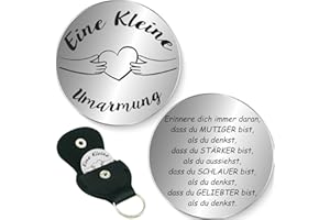 Tixlux Kleine Umarmung Glücksbringer, Glücksbringer mit Tasche, Mutmacher Geschenk, Gute Besserung Geschenke, Glücksbringer Prüfung für Familie Lieblingsmensch Frauen Jungen Patient (Silber)
