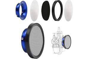 ZSDTRP Carburetor Carb Velocity Stack Air Filter Cleaner Modified Trumpet Aluminum Alloy with Sponge Filter Steel Mesh for PWK32-34mm Short Style Fast Intake Suggest for Small Displacement (Blue, 55mm)