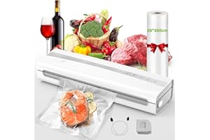 ‎KEJECTOR Kejector Vakuumiergerät,vakumierergerät für lebensmittel,Multifunktions Vakuumierer mit 5m Vakuumrolle, Beutelschneider, Vakuumschlauch, Trocken-/Feuchtigkeitsmodus, für Lebensmittelkonservierung