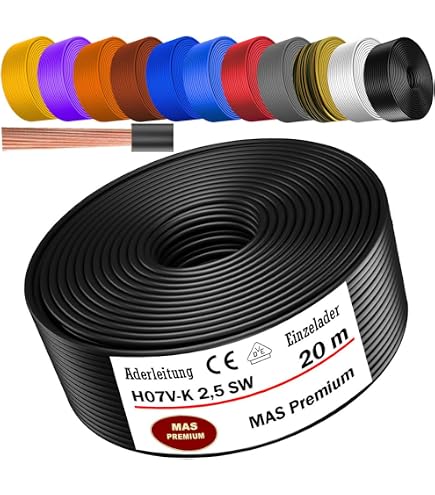 H07V-K Kabel – 1 X 2,5 Mm², Verzinnte Litze, Schwarz, Flexibel