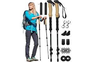 Victoper 2 Pack Walking Poles with Cork Handle, Lightweight Trekking Poles 7075 Aluminum Telescopic Walking Stick with Flip Locks Trekking Poles for Hiking Camping Travel Hiking Poles for Men