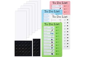 O'WODA 4 Stück Abwischbar To Do Liste, Tragbare Aufgabenplaner Kinder, Wiederverwendbare Routine Planer Kinder mit 10 Blanko Papier, Memo Checklist Boards für Zeitplan und Lernplanung Erinnerung