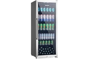 Subcold MAXI250LED Upright Drinks Fridge with Stainless Steel Glass Door | 237L Can Cooler | Lockable Fridge Ideal for Home Bars, Kitchens, and Entertaining Spaces (Stainless Steel)