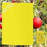 Sunshine Smile 40 Adhesive Fly Traps, Adhesive Paper Stickers | Yellow Sticky Traps for Flies, Aphids, Leaf Miners, Moths, Pr