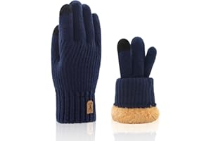 YAMEIZE Guanti Invernali a Maglia Caldi con Touchscreen - per Uomo e Donna Guanti Invernali Termici a Maglia Spessa Touch Screen Guida all'aperto fredda