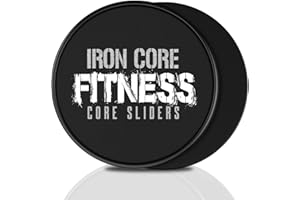 Iron Core Fitness 2 x Dual Sided Gliding Discs Core Sliders Ultimate Core Trainer- Gym Home Abdominal Total Body Workout Equipment. Use on ALL surfaces.