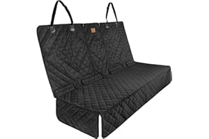 ipuppy Premium Waterproof Car Seat Cover/Protector for Dogs with Armrest Opening - Quilted, Scratch Proof and Non-Slip - Isofix-Compatible - 45 x 133cm (Black)