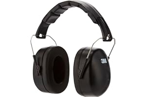 3M Kapselgehörschutz 90563E, Zusammenklappbarer Ohrenschützer, Bequemer Gehörschutz empfohlen für Geräuschpegel zwischen 94 bis 105 dB, schwarz, 1 Stück