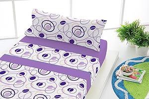 SABANALIA - Juego Sábanas Franela Dance (Disponible en Varios tamaños y Colores) - Cama 90, Lila