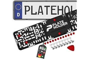 ‎PLATE HOLDER PLATEHOLDER® rahmenlose Kennzeichenhalter Premium | Nummernschildhalterung Auto | Nummernschildhalter | Kennzeichenhalterung für Kfz Kennzeichen | Halterung Autokennzeichen 520x112mm