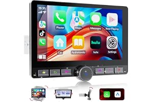 Haudio 360° Rotatif Autoradio, 1 Din DSP Bilstereo, 10,1" IPS-skärm med trådlös Carplay och Android Auto, Bil Play med bakre