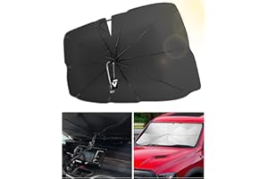‎JOYTUTUS Sonnenschutz Auto Frontscheibe, mit UV-Schutz für Windschutzscheibe, Sonnenschirm mit Verstellbarer Stange, für die meisten Autos SUVs(Mit EU-patentiertes Design)