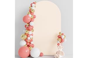 Wokceer Wedding Arch Cover Spandex Fitted Wedding Arch Covers for Round Top Arch Backdrop Stands Cover for Birthday Party Ceremony Banquet Decoration