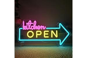 Wanxing Neon Mural LED Pour Cuisine Ouverte, Intensité Variable,Néon Enseigne Lumineuse Câble USB 5 V/2 A, Flèche, Idéale Pour La Décoration Des Magasins Et Restaurants, Installation Facile