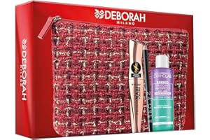 Deborah Milano - Set Regalo Donna Pochette Occhi, Include Mascara Instant Maxi Volume con Ceramidi, Matita Occhi 24 Ore 251 Black e Struccante Occhi Bifasico Dermolab 50ml, n.1