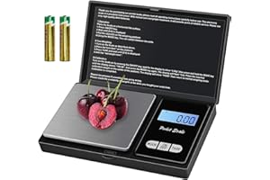 QEIHITYO Digital Scales 500x0.01g Kitchen Pocket Scales Precision Mini Jewellery Scales with Back-lit LCD Display Weighing Scales Grams for Kitchen Food Coffee Jewelry Herb (2 Batteries Included)