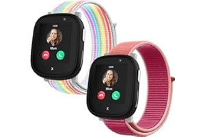 Snyeest 2-Stück Nylon Armbänder kompatibel mit Xplora X6 Armband, Kids Smartwatch Klettverschluss Mädchen Jungen Verstellbare Ersatz Armbänder für X6 Play