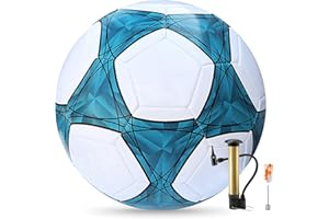 ‎BIBYKIVN Bibykivn Fußball Größe 5,Fußbälle Mit Pumpe,Fußball Trainingsball Klassisches Design,Weich und Federnd,Unisex Erwachsene Jugend