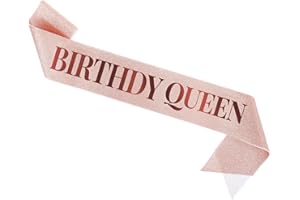 HARIENDNY Geburtstag Schärpe Roségold Birthday Queen Sash Geburtstagsschärpe Damen Geburtstagszubehör Geburtstagskönigin Schärpe