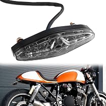 Luz Trasera Vintage Para Moto Con Soporte De Matrícula – LED Universal, Freno Y Posición, Diseño Retro Estilo Café Racer