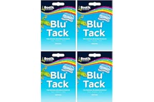 ZAIZAH Adhesive BLU TACK Original Bostik Reusable Sticky Blue Home School Office Walls Hacks NO Marks Safe Craft Art Clean Handy, Alternative to Pins & Tape, DIY Strong Hold Stretching (4 x Packs BLU TACK)