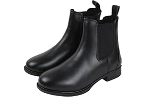 RL24 - Winter Jodhpur Reitstiefeletten mit Teddyfutter schwarz - Stiefeletten für Kinder, Damen und Herren [Größe 28-46]
