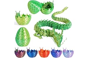 FANGHENG 3D Dragon Egg Articulating Gemstone Crystal Dragon Figurine 3D Eggs with Inside Autism Toys Egg Toy for Anxiety Relief Flexible Joints Home Desk Decor Desk Toys Dazzling tri-colour (Laser Green)