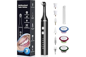 KSHOT Tooth Polisher Plaque Remover for Teeth, Teeth Stain Remover Teeth Cleaning Plaque Stain Removal whitening Yellow Teeth with 5 Modes, Tooth Stain Remover with 5 Heads & 3 Toothpaste