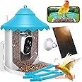 MYPIN Bird Feeder Camera, 2.6L Smart Bird Feeders, Solar Powered Bird Camera Wireless Outdoor with 2K HD Video, Auto Record Videos & Instant App Notifications, SD & Cloud for Parents, Bird Lovers