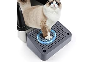 Bartuke Elevated Cat Litter Box Ramp, Steps Stairs for Cat Litter Box, Litter Filter Pedal for Kitten & Older Cats, Easy to Clean(Dark Grey)