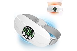 LKV Fascia riscaldante dolori mestruali, Fascia Riscaldante Ciclo Fascia per Dolori Mestruali, Scalda Pancia Donna con 3 Livelli di Calore e 3 Modalità di Massaggio per Regali per Donne Ragazze (Bianco)