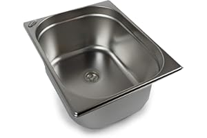 Edelstahl Spülbecken Camping Spüle Waschbecken Reisemobil Caravan + Ablauf 325x265x150 mm (ad-ideen)