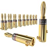 KabelDirekt Banana Connectors, 10 Pairs | Banana connectors for speaker cables up to 6mm&sup2;, flexible connection for HiFi speak