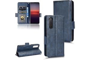 Kukoufey Hülle für Sony Xperia 5 II 5G XQ-AS42 XQ-AS52 XQ-AS72 Handy-Schutzhülle aus Leder,Hülle für Sony Xperia 5 II Hülle Leder,Hülle für Sony Xperia 5 II Hülle Schutzhülle Case Cover Blue