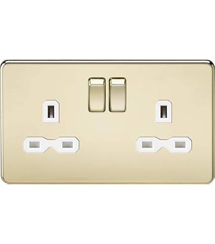 Varilight Ultra-Flat Polished Brass 2 Gang USB Plug Socket 2x5V - Foto 2