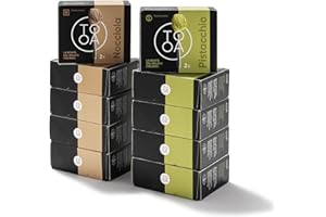 TooA Glace Pistache et Noisette, 10 Étuis de 2 Briques de Portions Individuelles (20 Tot), Gelato Prête en Quelques Minutes pour Sorbetière TooA, Glace Italienne Naturelle sans Conservateurs ni Gluten