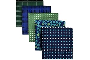 S&W SHLAX&WING Shlax&Wing 5 Pieces Assorted Mens Pocket Square Set Handkerchiefs