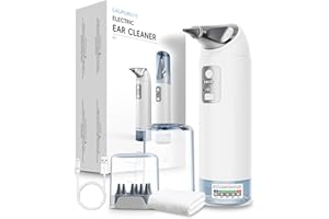 Caupureye Elektrischer Ohrenreiniger, 360° Ohrenschmalz Entferner mit 4 Druckmodi, Ohrdusche erwachsene mit 8 Ersatzspitzen, 2 Arten von Strahldüsen, 2000mAh ohrreinigungsgerät,IP65 ohrenreinigungsset