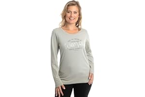 ROADSIGN australia Damen Langarmshirt mit Aufdruck auf der Vorderseite und Rundhalsausschnitt, Sweater aus 100 Prozent Baumwolle