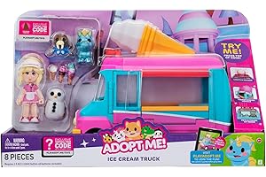 JAZWARES Royale High Adopt Me ! Camion à crème glacée – Véhicule transformant avec lumières et Sons – Jeu en Ligne – Code Article virtuel Exclusif Inclus