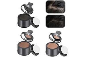 PACUM Hairline Powder Retoca Raíces Polvos Polvo de línea de Cabello Modificado Natural Polvo para Cubrir Sombras Maquillaje Capilar Resistente Cubrir Raíces Polvo Rayitas（Negro, marrón claro, marrón）