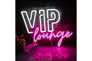 ‎WANXING VIP Lounge Neon Schild für Wanddekoration,VIP Neon Licht für Raumdekoration,VIP Neon Leuchtreklame mit USB-betrieben für Hotel,Club,Café,Bar,Büro,Einkaufszentrum,Spielzimmer (rosa& weiß)
