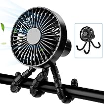 Ventilateur Portable Ventilateur De Poussette Minthouz Rechargeable USB - 2000mAh Portable Pour Bébé Siège Auto Vélo Ventilateur Bébé Rechargeable