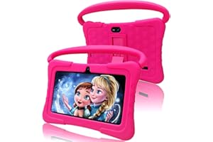 VASOUN Kids Tablet 7 inch, Tablet for Kids 3-7 Android 13, Tablets for Toddler with 4GB(2+2) RAM 32GB ROM, Parental Control, GMS Certified WiFi Dual Camera with Eye Protection(Pink)